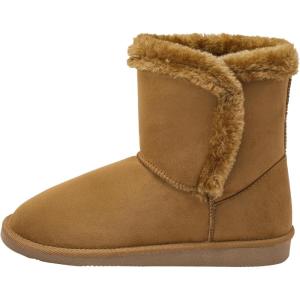 Alpine Swiss Mindy Women’s Winter Boots | Short Faux Shearling Boot | Warm Comfortable Micro Suede | Anti-Slip Sole | Stylish Fall & Winter Footwear(Chestnut)