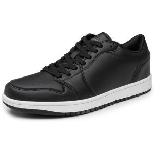 Alpine Swiss Nate Mens Fashion Sneakers Athletic Low Top Comfortable Tennis Shoes(Black)