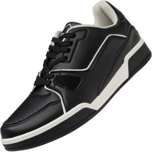 Alpine Swiss Remy Mens Fashion Sneakers Casual Athletic Low Top Comfortable Tennis Shoes(Black)