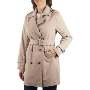 Alpine Swiss Siena Womens Rain Jacket Waterproof Trench Coat Lightweight Raincoat Double Breasted Long Peacoat Overcoat(Khaki)