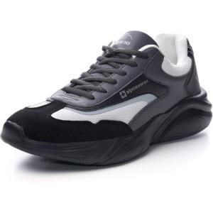 Alpine Swiss Stuart Mens Chunky Fashion Sneakers(Black Gray)