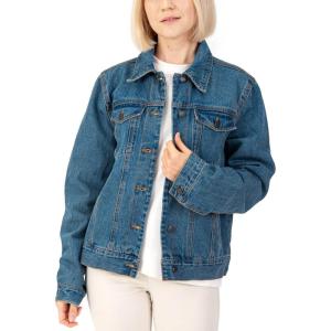 Alpine Swiss Womens Denim Jacket Classic Trucker Jean Jacket Button Up Coat(Denim)