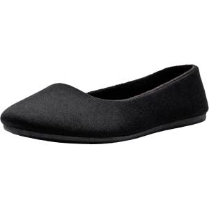 Alpine Swiss Womens Pierina Round Toe Ballet Flats(Jersey Black)