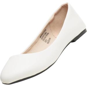 Alpine Swiss Womens Pierina Round Toe Ballet Flats(White)