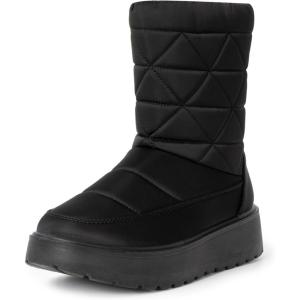 Alpine Swiss Zoey Women’s Winter Boots | Waterproof Snow Booties | Faux Fur Lined Warm Cozy Comfortable | Anti-Slip Sole | Stylish Outdoor Shoes(Black)