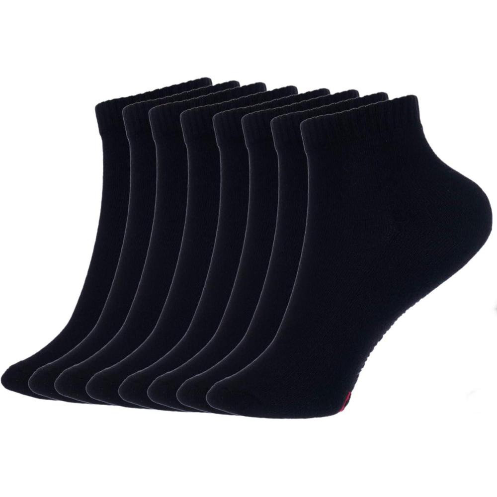 image:imageAlpine Swiss 8 Mens Ankle Socks Athletic Cotton Sock Size 612 Moisture Wick Cushion Quarter Length Sock Reinforced Heel ToeBlack