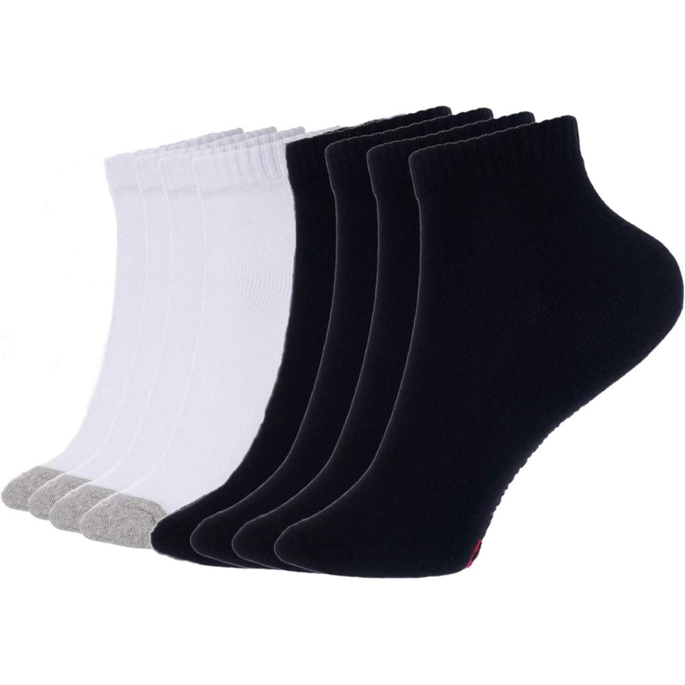 image:imageAlpine Swiss 8 Mens Ankle Socks Athletic Cotton Sock Size 612 Moisture Wick Cushion Quarter Length Sock Reinforced Heel ToeBlack White