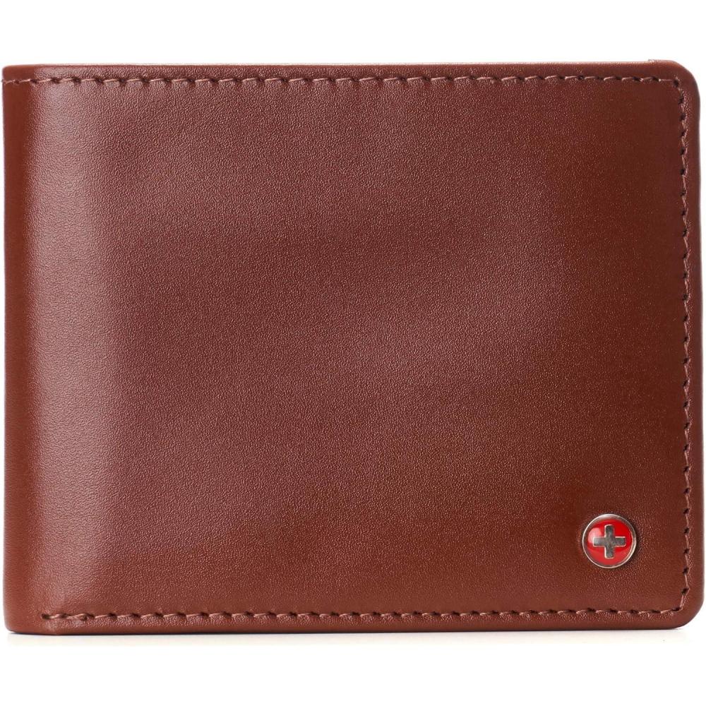 image:imageAlpine Swiss Connor Executive Bifold Wallet  Business Passcase for Men  Premium Leather  Dual ID Windows  RFID Blocking  Gift Box Included Soft Nappa BlackSmooth Finish Tan
