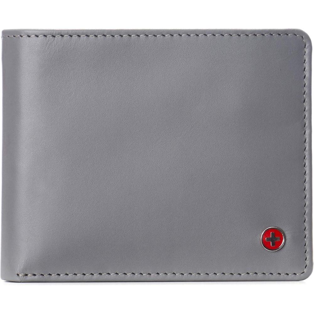 image:imageAlpine Swiss Connor Executive Bifold Wallet  Business Passcase for Men  Premium Leather  Dual ID Windows  RFID Blocking  Gift Box Included Soft Nappa BlackSmooth Finish Gray