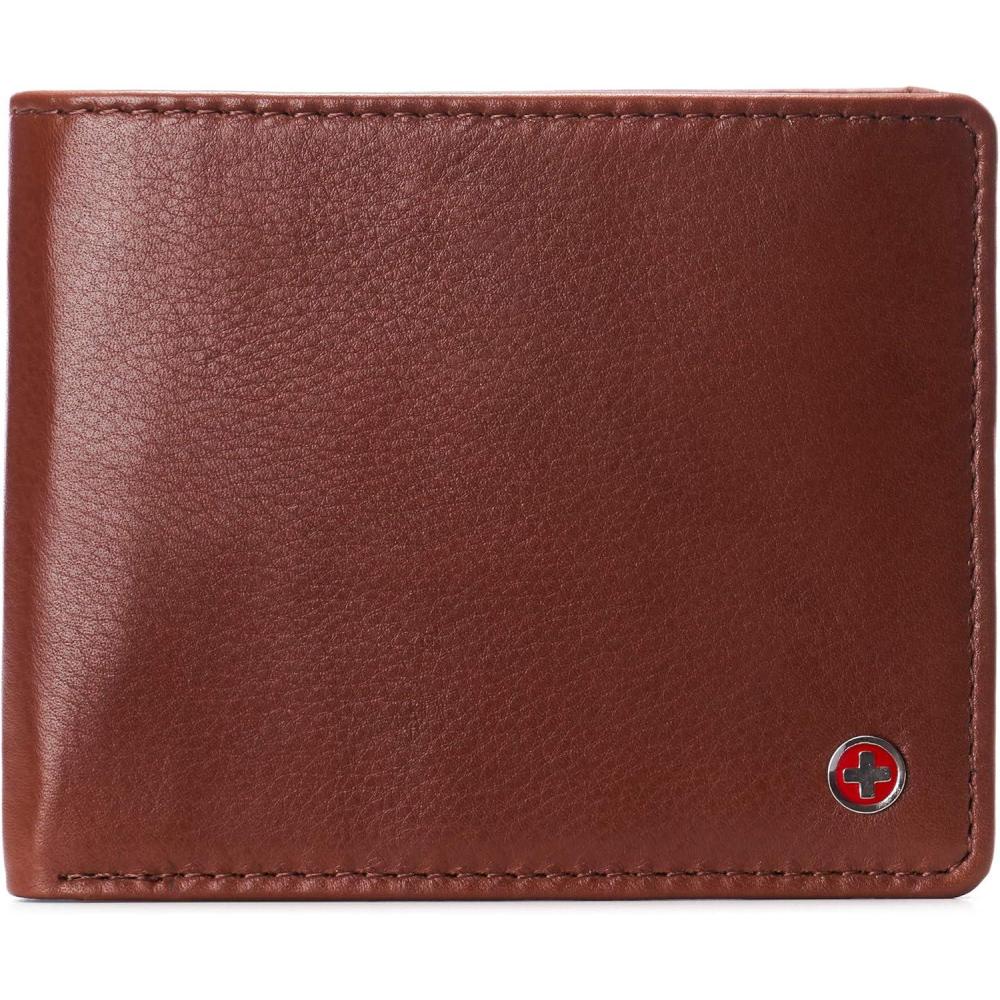 image:imageAlpine Swiss Connor Executive Bifold Wallet  Business Passcase for Men  Premium Leather  Dual ID Windows  RFID Blocking  Gift Box Included Soft Nappa BlackTan