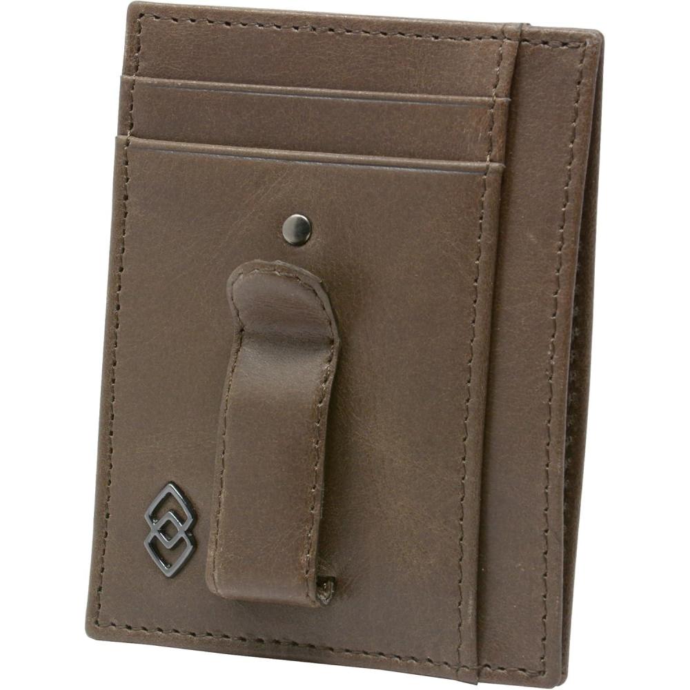 image:imageAlpine Swiss Double Diamond Mens RFID Money Clip Front Pocket Wallet BlackGray
