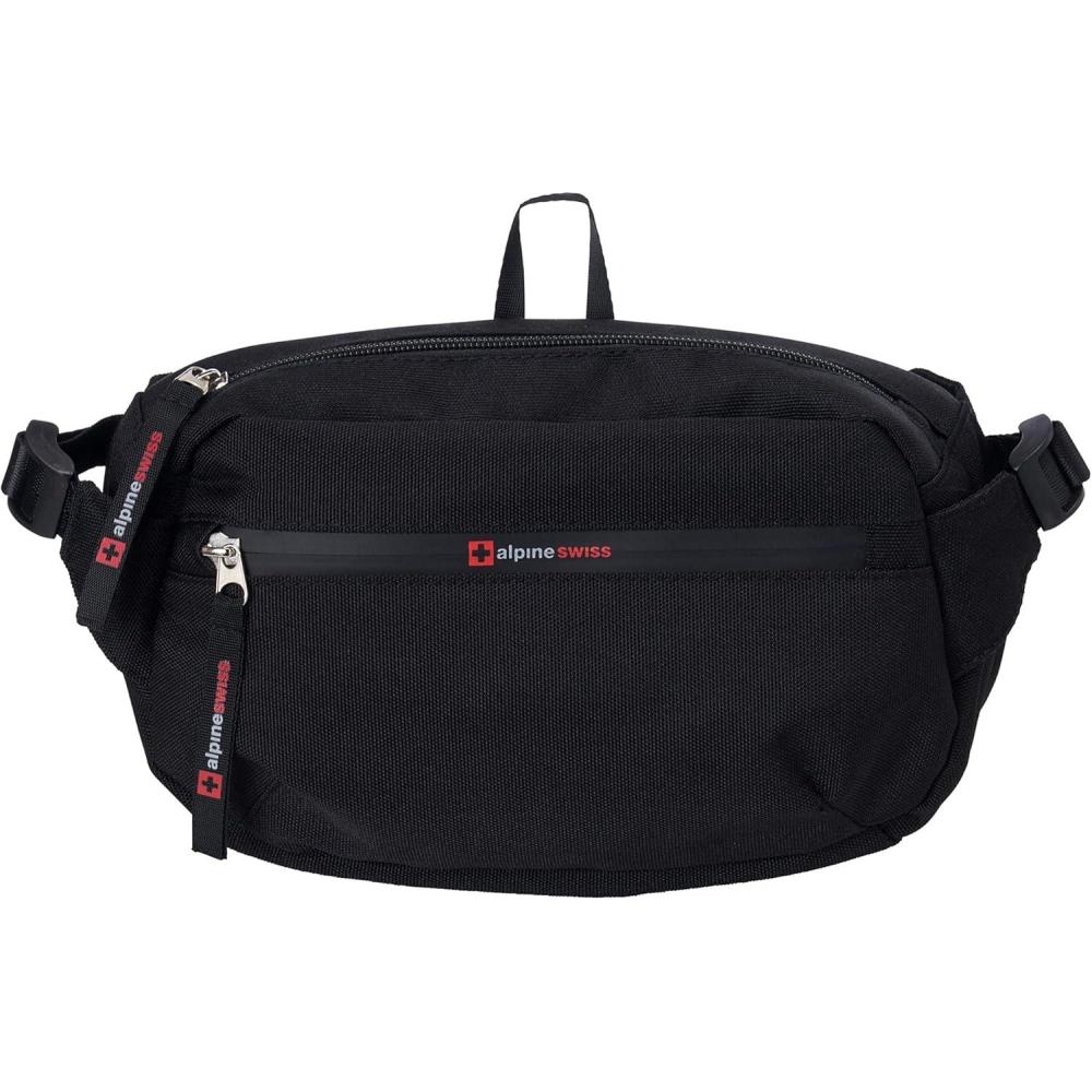 image:imageAlpine Swiss Fanny Pack Adjustable Waist Bag Sling Crossbody Chest Pack Bum Bag BlackBlack