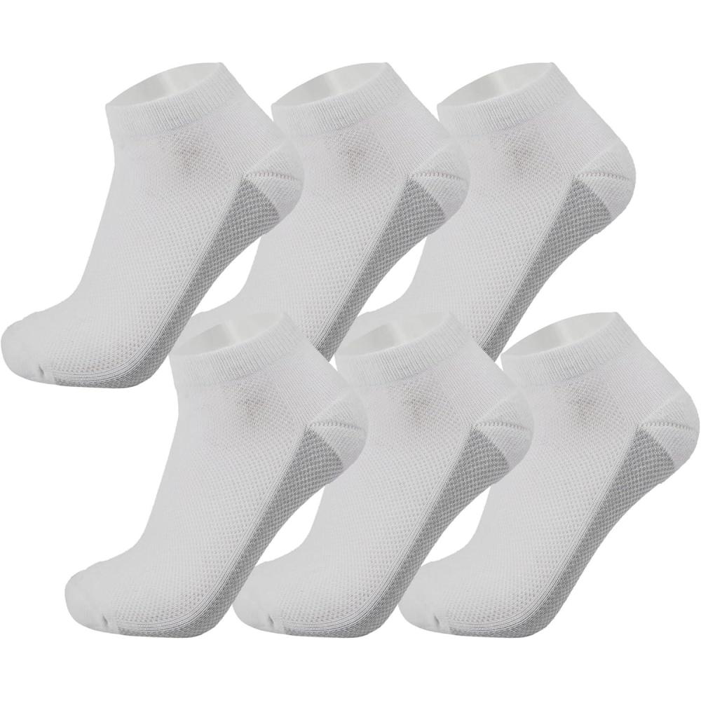 image:imageAlpine Swiss Mens Athletic Performance Low Cut Ankle Socks Breathable Cotton Multipack Socks6 Pack White