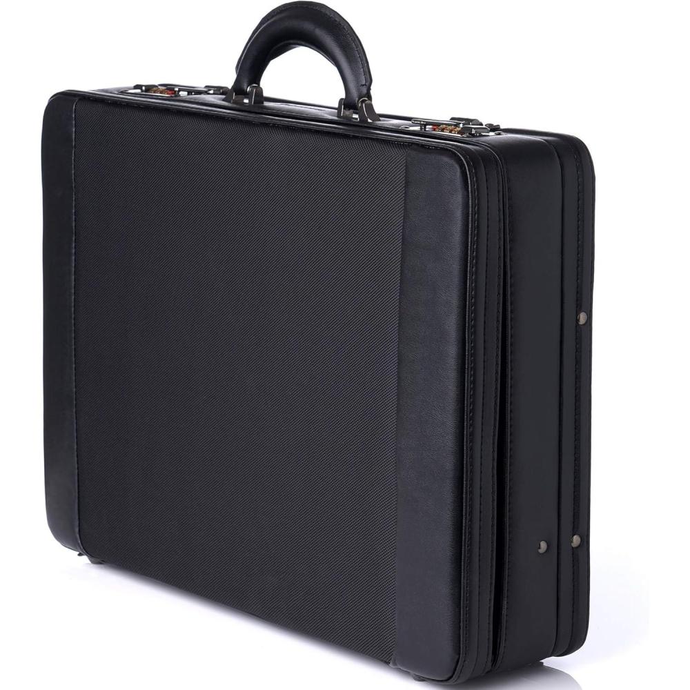 image:imageAlpine Swiss Mens Briefcase  Hard Side Business Case  Expandable Attache Case For Men  Dual Combination Locks  Padded Interior  Multi Organizer Pockets  Manufacturers WarrantyBlack