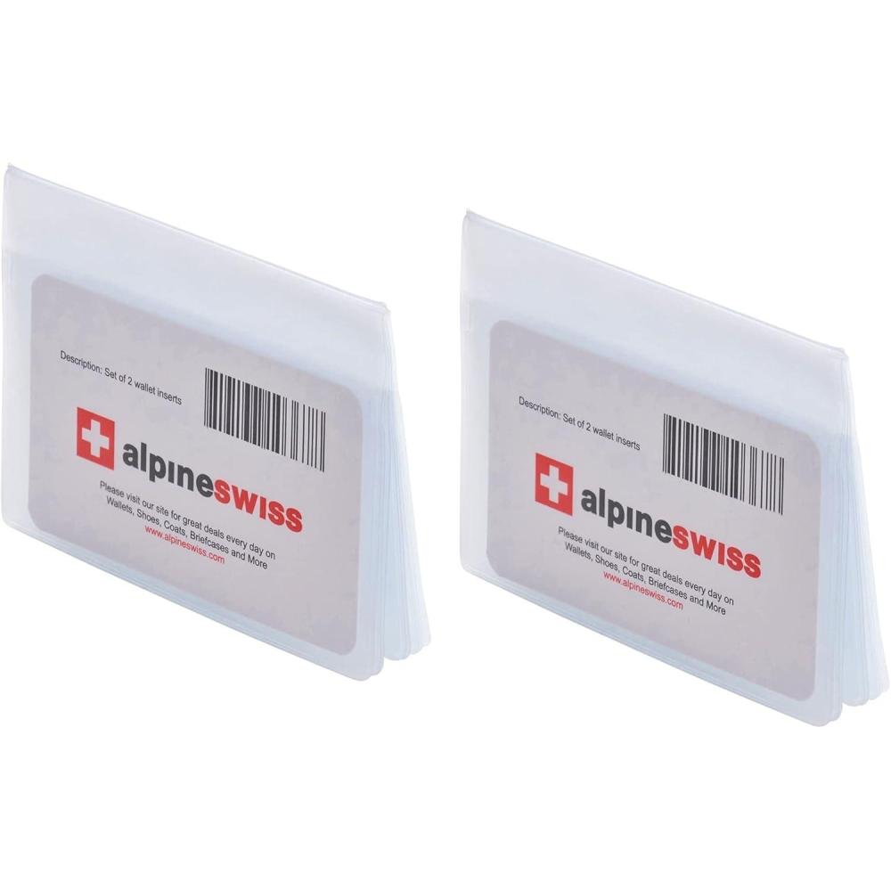 image:imageAlpine Swiss SET OF 2 Clear Plastic Wallet Inserts 12 Pages Picture Card HolderClear