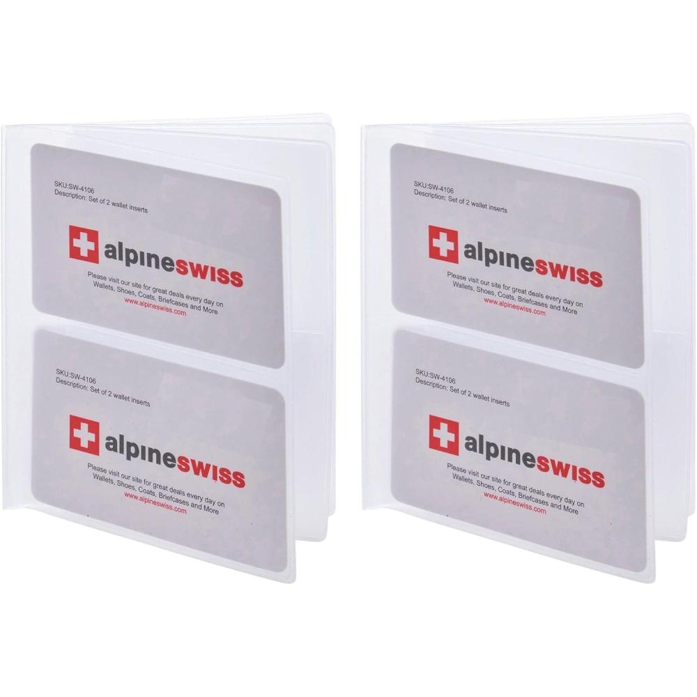 image:imageAlpine Swiss Set of 2 Hipster Wallet Plastic Inserts 6 Page Picture Card HoldersClear