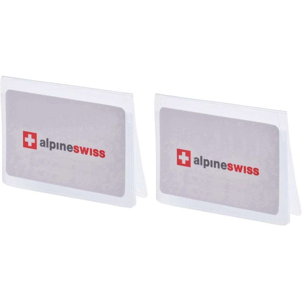image:imageAlpine Swiss Set of 2 Plastic Wallet Inserts 6 Page Card Holder Picture WindowsClear