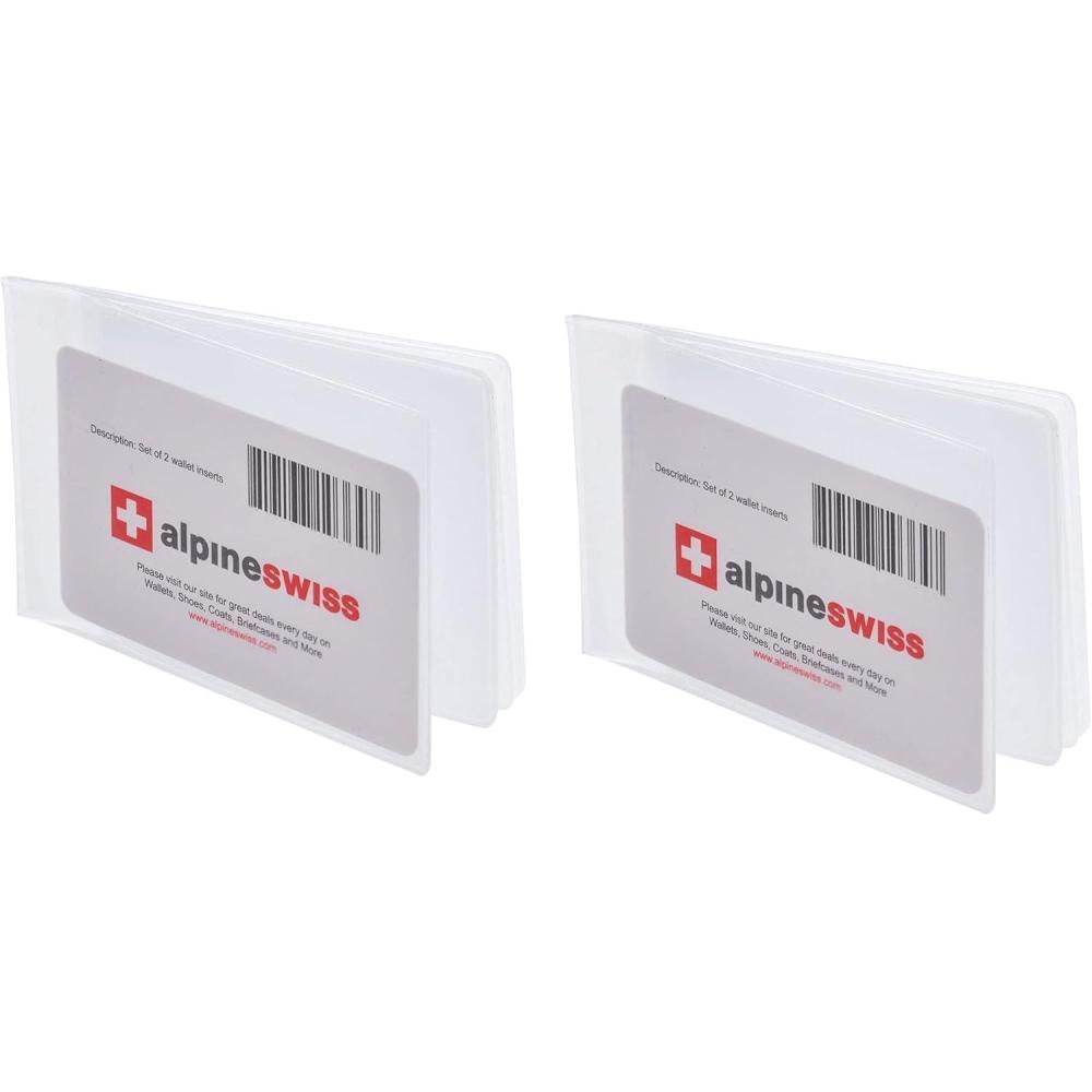 image:imageAlpine Swiss Set of 2 Wallet Inserts 6 Pages Credit Card Holder Picture WindowsClear