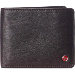 Alpine Swiss Connor Executive Bifold Wallet | Business Passcase for Men | Premium Leather | Dual ID Windows | RFID Blocking | Gift Box Included Soft Nappa Black(Brown)