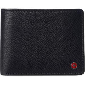 Alpine Swiss Connor Executive Bifold Wallet | Business Passcase for Men | Premium Leather | Dual ID Windows | RFID Blocking | Gift Box Included Soft Nappa Black(Black)