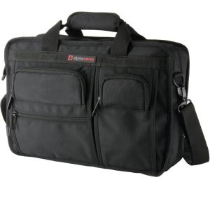 Alpine Swiss Conrad Messenger Bag 15.6 Inch Laptop Briefcase with Tablet Sleeve(Black)
