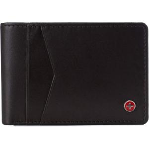 Alpine Swiss Delaney Slim Bifold Wallet | Front Pocket Wallet | 8 Card Slots ID Window | Outside Card Slot| RFID Protected Premium Leather | Gift Box(Smooth Finish Brown)