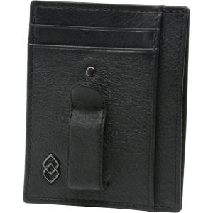 Alpine Swiss Double Diamond Mens RFID Money Clip Front Pocket Wallet Black(Black)