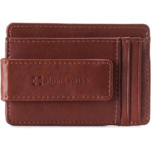Alpine Swiss Harper Mens RFID Slim Money Clip Front Pocket Wallet Minimalist Leather ID Card Holder | RFID, Slim, Money Clip, Front Pocket, Minimalist, ID Card Holder(Tan)
