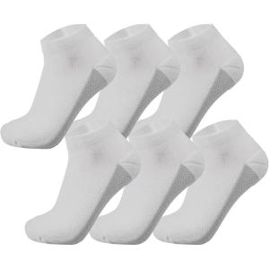 Alpine Swiss Mens Athletic Performance Low Cut Ankle Socks Breathable Cotton Multipack Socks(6 Pack White)