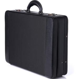 Alpine Swiss Mens Briefcase | Hard Side Business Case | Expandable Attache Case For Men | Dual Combination Locks | Padded Interior | Multi Organizer Pockets | Manufacturer’s Warranty(Black)