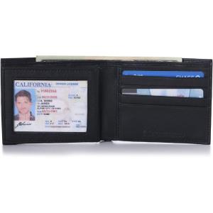 Alpine Swiss Mens Commuter Bifold Wallet Genuine Leather Comes in Gift Bag(Commuter Wallet)