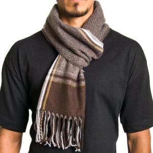 Alpine Swiss Mens Scarf Soft Knit Winter Scarves Plaid Striped or Solid Neck Covering Long Warm Stylish(Fall Plaid)
