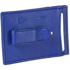 Alpine Swiss Mens Top Grain Leather Minimalist Money Clip Front Pocket Wallet Crosshatch Blue(Crosshatch Blue)