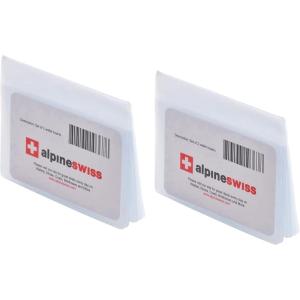 Alpine Swiss SET OF 2 Clear Plastic Wallet Inserts 12 Pages Picture Card Holder(Clear)