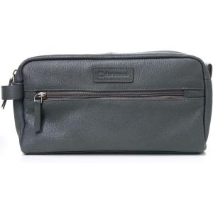Alpine Swiss Sedona Toiletry Bag Genuine Leather Shaving Kit Dopp Kit Travel Case Gray