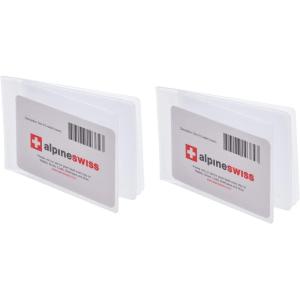 Alpine Swiss Set of 2 Wallet Inserts 6 Pages Credit Card Holder Picture Windows(Clear)
