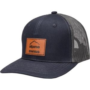 Alpine Swiss Trucker Hat Snapback Mesh Back Cap Adjustable Breathable Casual Baseball Cap(Navy)