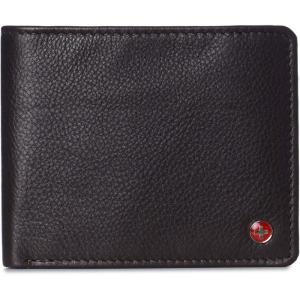 Alpine Swiss Wallet for Men Nolan Commuter Bifold Dual ID Windows for License Work Badge RFID Protection Divided Bill Section Gift Boxed Nubuck Black(Brown)
