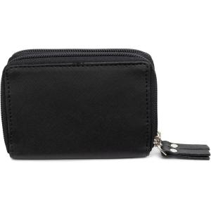 Alpine Swiss Womens Accordion Organizer Wallet Leather Credit Card Case ID Black(Black)