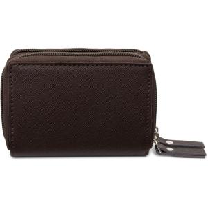 Alpine Swiss Womens Accordion Organizer Wallet Leather Credit Card Case ID Black(Brown)