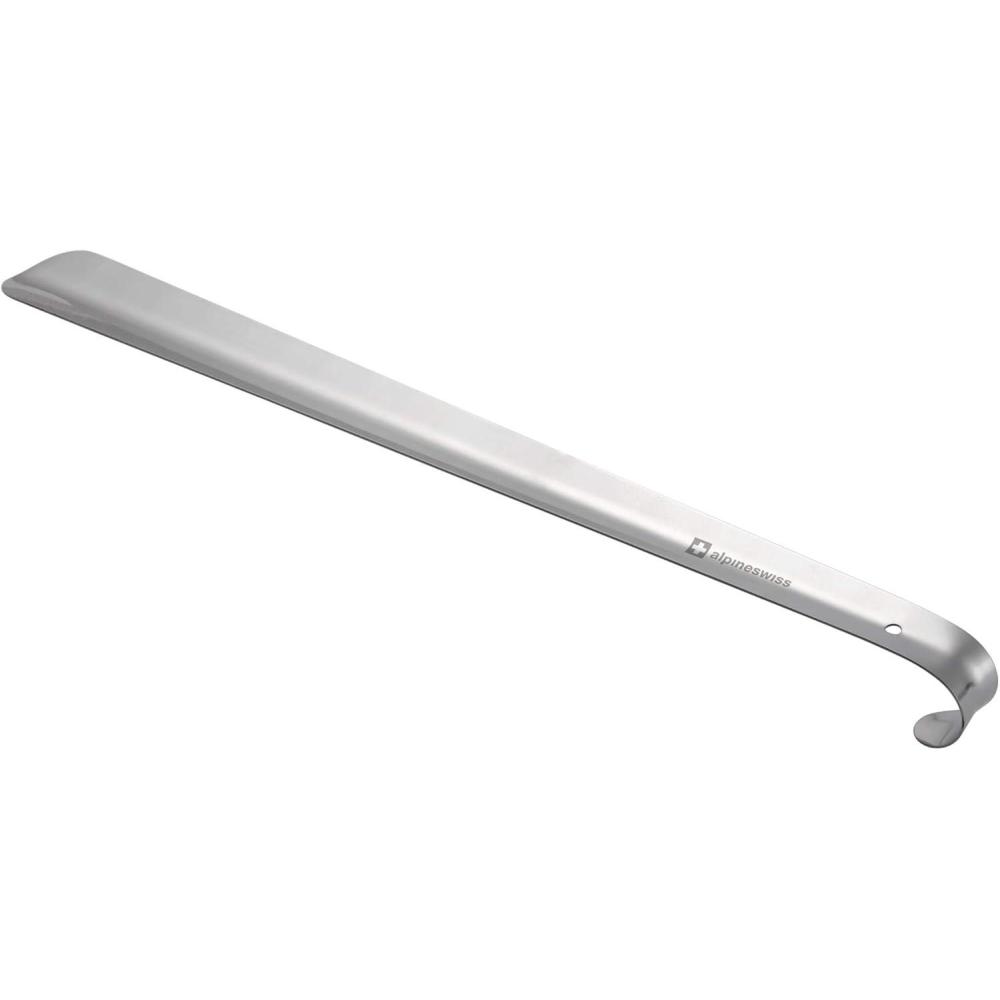 image:imageAlpine Swiss Metal Shoe Horn Heavy Duty Stainless Steel Shoe Helper Long 20 inch or 16 inch or 11 inch Short Handle ShoeHornSilver