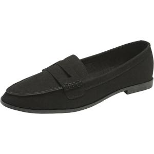 Alpine Swiss Abby Womens Penny Loafers Runs Small Slip On Flats Comfortable Office Shoes(Black)