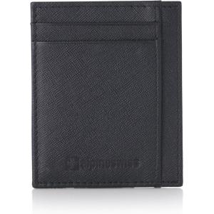 Alpine Swiss Mens RFID Wallet | Slim Minimalist Front Pocket ID Card Case | Genuine Leather | 4 Card Slots | RFID Blocking(Crosshatch Black)