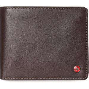 Alpine Swiss RFID Mathias Mens Wallet Deluxe Capacity Passcase Bifold With Divided Bill Section Camden Collection Smooth Finish Brown