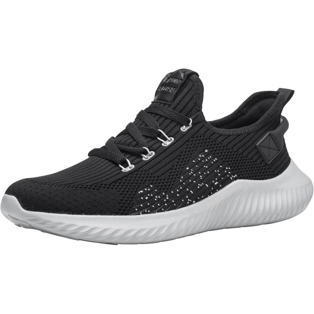 image:imageAlpine Swiss Ryan Mens Lightweight Knit Fashion Sneakers Athletic Tennis ShoesBlack