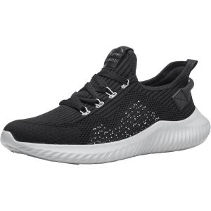 Alpine Swiss Ryan Mens Lightweight Knit Fashion Sneakers Athletic Tennis Shoes(Black)