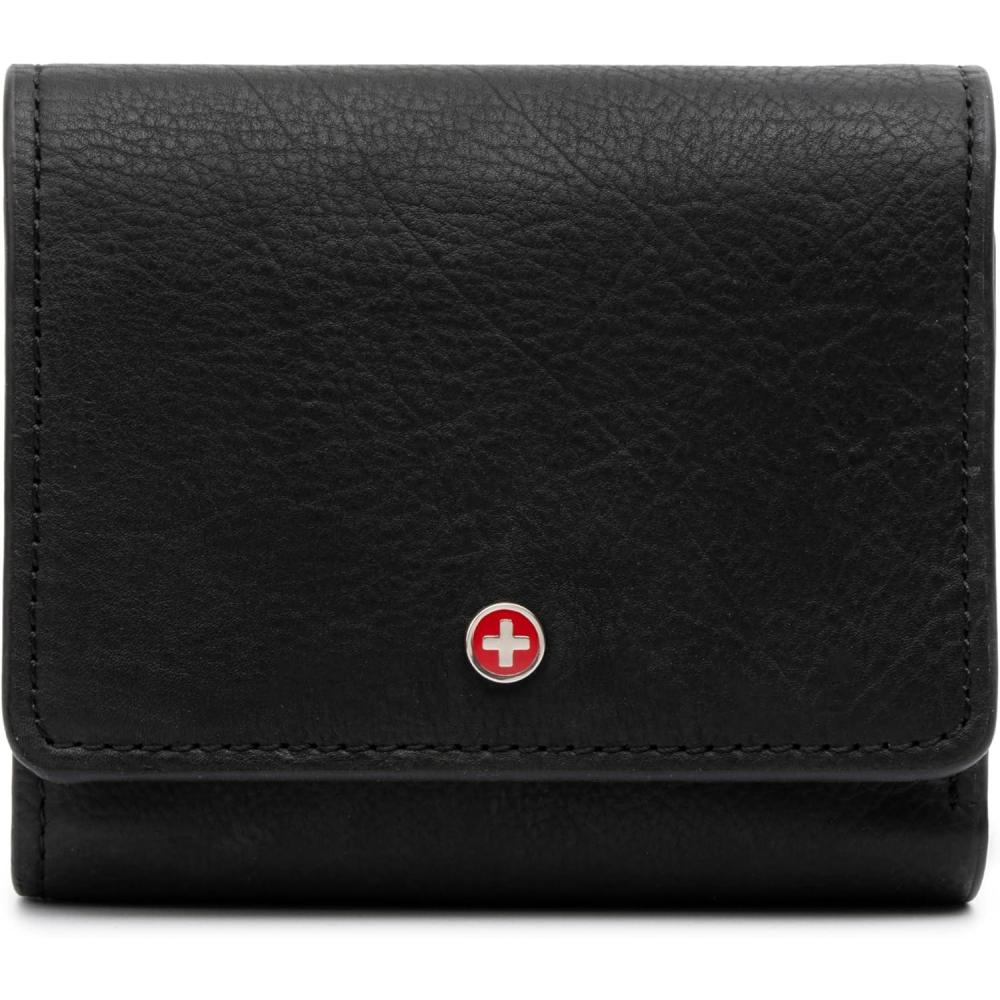 image:imageAlpine Swiss Womens RFID Wallet Genuine Leather Trifold ID Window Coin Pouch Card Case Small Compact Ladies Wallet