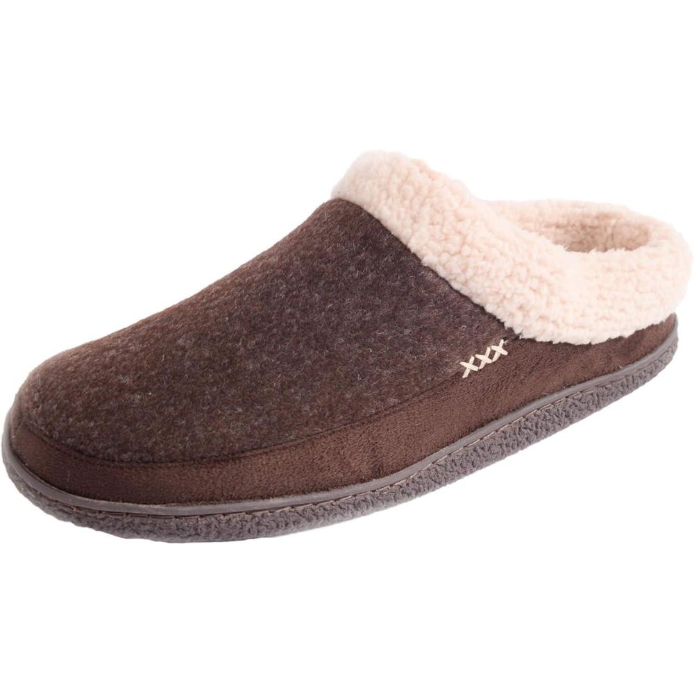 image:imageAlpine Swiss Paul Mens Memory Foam Fleece Clog Slippers House ShoesBrown