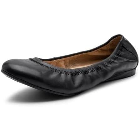 image:imageAlpine Swiss Sarah Womens Leather Ballet Flats Round Toe Slip On Cushioned Comfortable Flats Dressy Professional Work ShoesBlack Suede