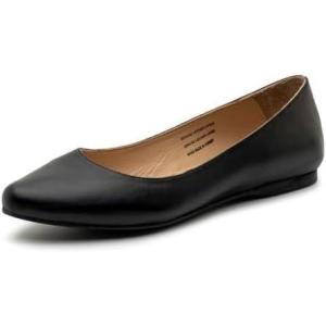 Alpine Swiss Julia Womens Leather Pointed Toe Ballet Flats Comfortable Slip On Shoes Business Casual Dressy Work Flats(Dark Brown Leather)